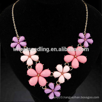 Metal rural flowers temperament diffuser necklace